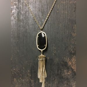 Kendra Scott Rayne Necklace, Gold with Black Stone